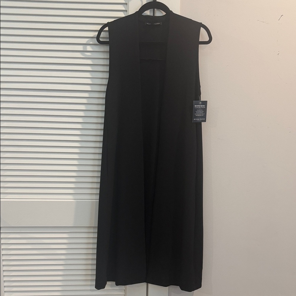 Boston Proper Black Longline Sleeveless Vest